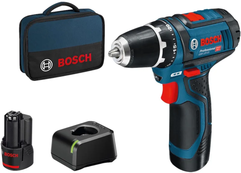 Accu schroefboormachine GSR 12V-15 (C&G BVK 2x 2,0 Ah, lader GAL 12V-40) van Bosch Professional – productafbeelding 1 van 5