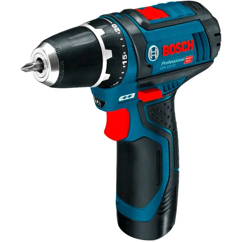 Accu schroefboormachine GSR 12V-15 (C&G BVK 2x 2,0 Ah, lader GAL 12V-40) van Bosch Professional – productafbeelding 2 van 5