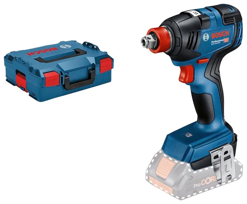 Akku-Drehschlagschrauber GDX 18V-200 Professional, 3400 U/min, 200 Nm, mit L-BOXX, ohne Akku und Ladegerät von Bosch Professional, Blau – Produktbild 1 von 4
