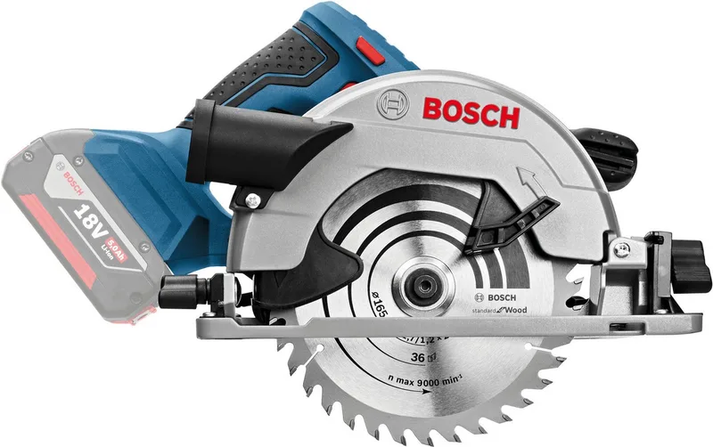 GKS 18V-57 G Cirkelzaag - Zonder 18 V accu en lader - In L-Boxx van Bosch Professional, Blauw – productafbeelding 4 van 5