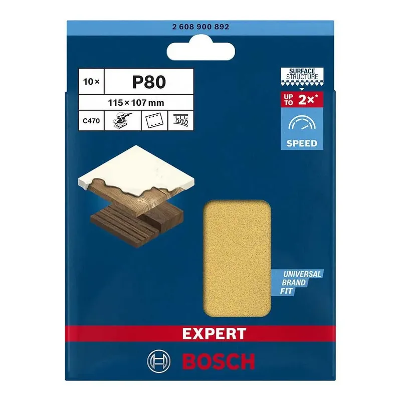Bosch 10x Expert C470 schuurpapier met 6 gaten voor vlakschuurmac... de Bosch Professional – image du produit 4 sur 6