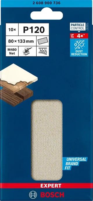 Bosch 10x Expert M480 schuurnet voor vlakschuurmachine 80 x 133 m... von Bosch Professional – Produktbild 1 von 6