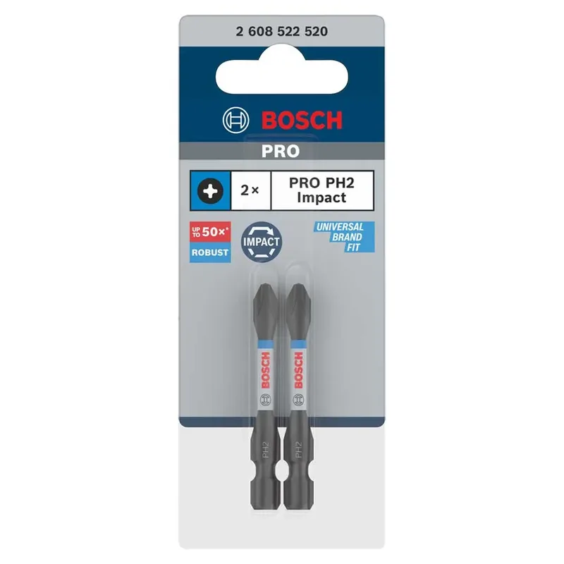 Bosch 2 PRO BITS IMPACT PH2 55MM van Bosch Professional – productafbeelding 2 van 6
