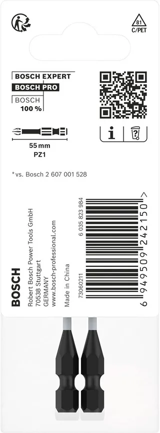 Bosch 2 PRO BITS IMPACT PZ1 55MM de Bosch Professional – image du produit 1 sur 2