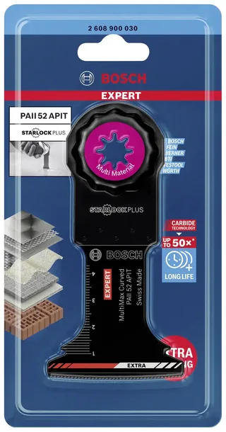 Bosch 2608900030 EXPERT StarlockPlus CoatedCarbide invalzaagblad PAII 52 APIT Carbide, Multimaterial, Curved-Tec 52 x 50 mm 1 van Bosch Professional – productafbeelding 2 van 2