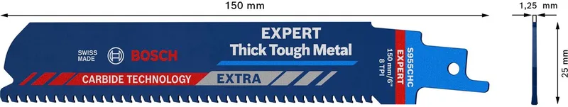 Bosch 2608900367 EXPERT Reciprozaagblad S955CHC 10st Thick Tough Metal de Bosch Professional – image du produit