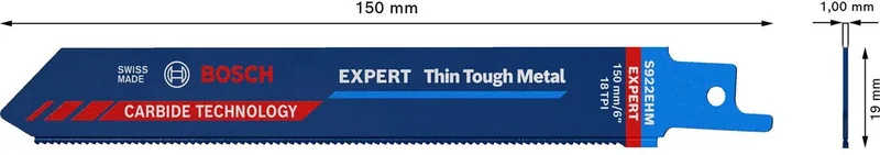 Bosch 3x Expert Thin Tough Metal S 922 EHM reciprozaagblad - 2608... de Bosch Professional – image du produit 1 sur 6