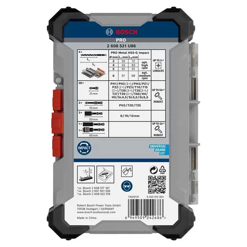 Bosch 40-delig Impact Metal Boor-/bitset - Professional PRO - 2608521U86 by Bosch Professional – product image 4 of 5
