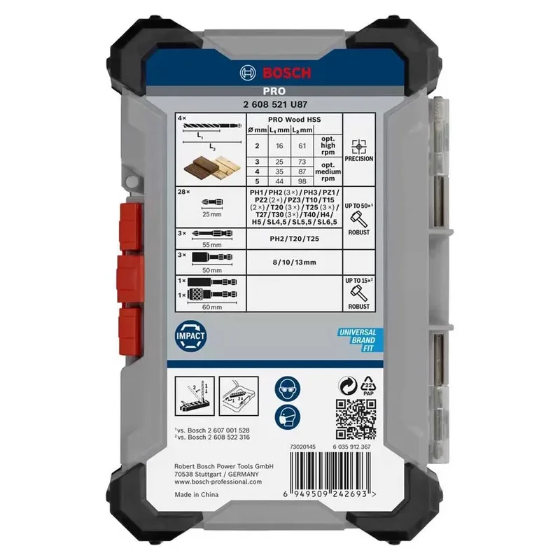 Bosch Accesorios Pro Wood Bohrer-und Spitzen-set 40 Stücke von Bosch Professional – Produktbild 4 von 4