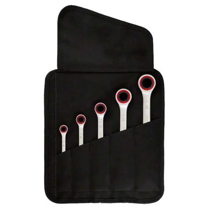 Bosch 5-delig Ringsteeksleutelset met ratel in etui - Professional - 1600A02Z3D by Bosch Professional, Kleurloos – product image 3 of 6
