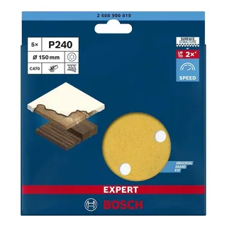 Bosch 5x Expert C470 schuurpapier met 6 gaten voor excentrische s... de Bosch Professional – image du produit 4 sur 6