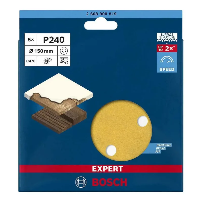 Bosch 5x Expert C470 schuurpapier met 6 gaten voor excentrische s... de Bosch Professional – image du produit 4 sur 6