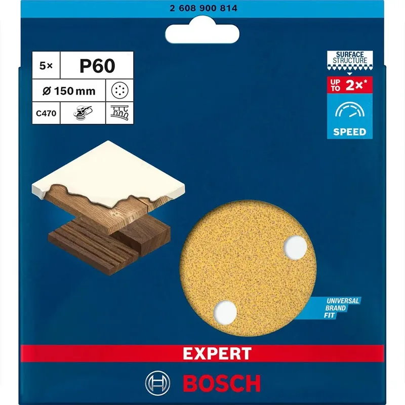 Bosch 5x Expert C470 schuurpapier met 6 gaten voor excentrische s... de Bosch Professional – image du produit 3 sur 6