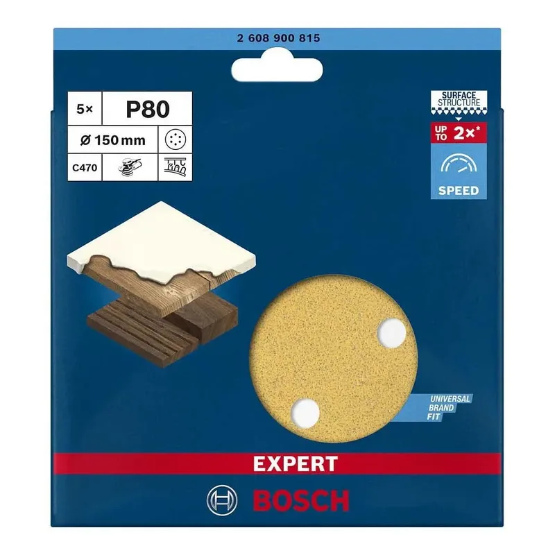 Bosch 5x Expert C470 schuurpapier met 6 gaten voor excentrische s... de Bosch Professional – image du produit 4 sur 6