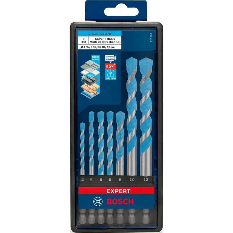 Bosch 7-delig MultiConstruction boorset - Professional EXPERT HEX-9 - 2608902370 van Bosch Professional – productafbeelding 1 van 6