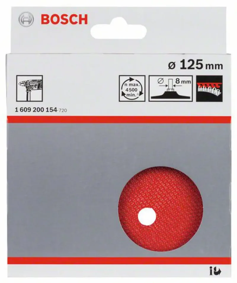 Bosch Accessories 1609200154 Steunschijf met klithechtsysteem 125 mm, 8 mm Diameter 125 mm by Bosch Professional – product image 2 of 2