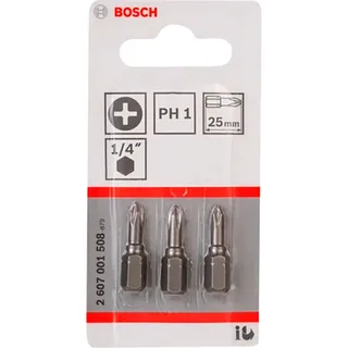 Bosch Accessories 2607001508 2607001508 Kreuzschlitz-Bit Antrieb: 1/4 (6.3 mm) Abtrieb: Kreuzschlitz Phillips PH 1 25 mm de Bosch Professional – image du produit 2 sur 2