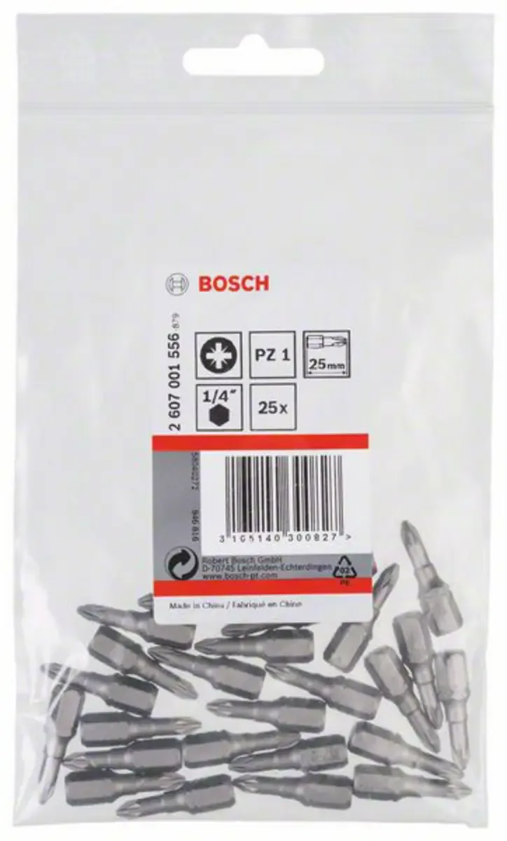 Bosch Accessories 2607001556 2607001556 Kreuzschlitz-Bit Antrieb: 1/4 (6.3 mm) Abtrieb: Kreuzschlitz Pozidriv PZ 1 25 mm de Bosch Professional – image du produit 2 sur 2