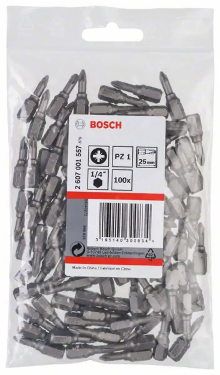 Bosch Accessories 2607001557 2607001557 Kreuzschlitz-Bit Antrieb: 1/4 (6.3 mm) Abtrieb: Kreuzschlitz Pozidriv PZ 1 25 mm de Bosch Professional – image du produit 2 sur 2