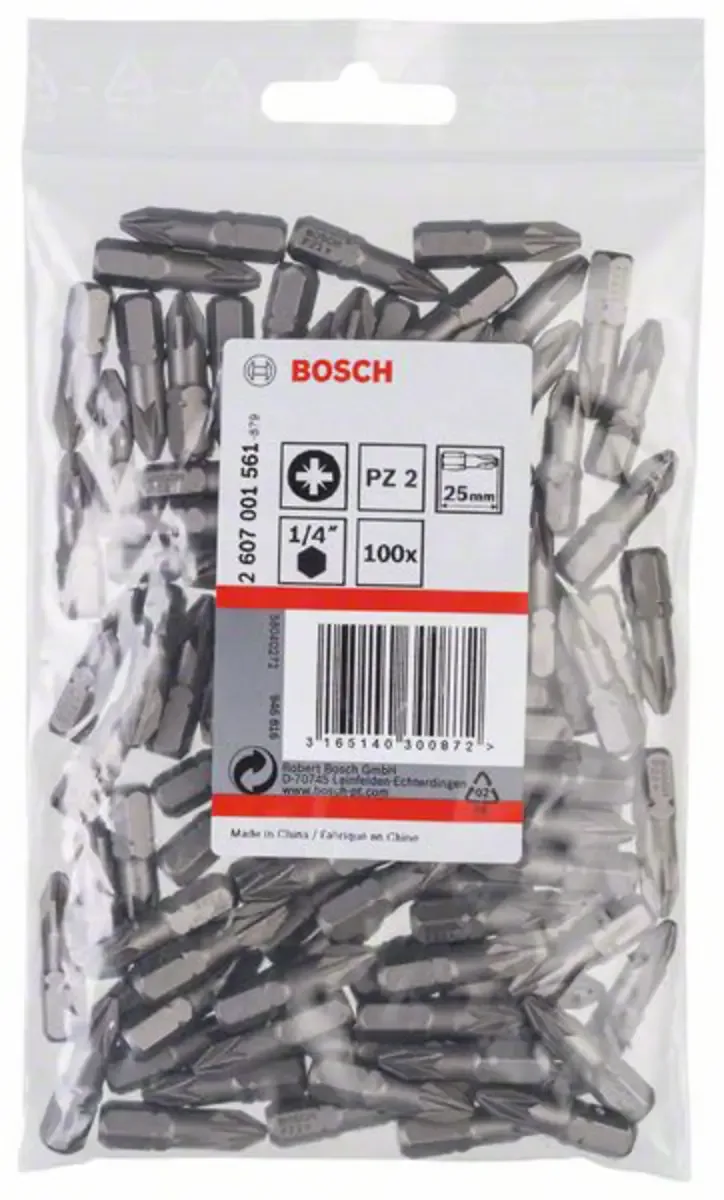 Bosch Accessories 2607001561 2607001561 Kreuzschlitz-Bit Antrieb: 1/4 (6.3 mm) Abtrieb: Kreuzschlitz Pozidriv PZ 2 25 mm de Bosch Professional – image du produit 2 sur 2