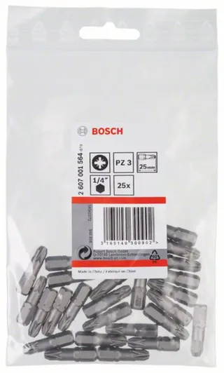 Bosch Accessories 2607001564 2607001564 Kreuzschlitz-Bit Antrieb: 1/4 (6.3 mm) Abtrieb: Kreuzschlitz Pozidriv PZ 3 25 mm by Bosch Professional – product image 2 of 2