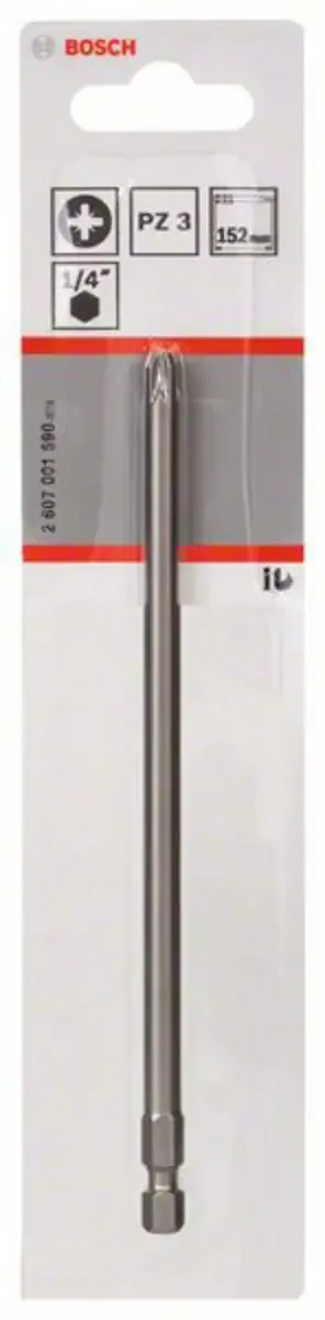 Bosch Accessories 2607001590 2607001590 Kreuzschlitz-Bit Antrieb: 1/4 (6.3 mm) Abtrieb: Kreuzschlitz Pozidriv PZ 3 152 mm by Bosch Professional – product image