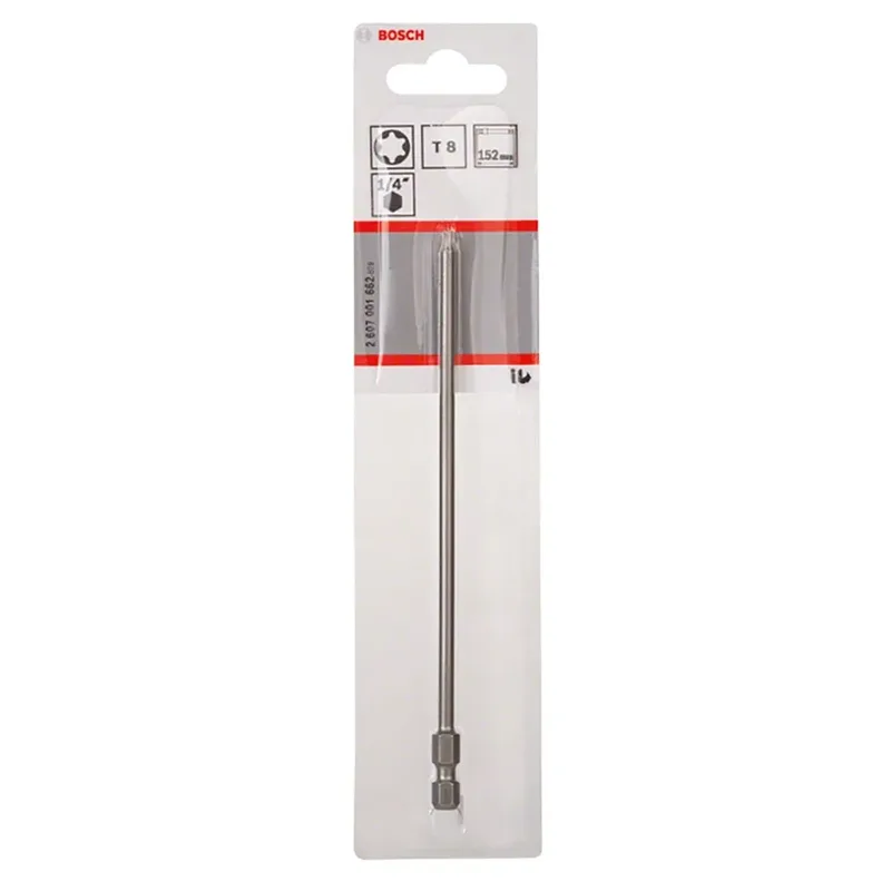 Bosch Accessories 2607001662 2607001662 TX-Bit Antrieb: 1/4 (6.3 mm) Abtrieb: TX TX 8 152 mm de Bosch Professional – image du produit