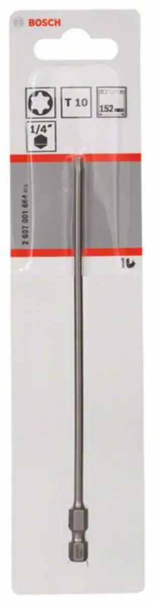Bosch Accessories 2607001664 2607001664 TX-Bit Antrieb: 1/4 (6.3 mm) Abtrieb: TX TX 10 152 mm de Bosch Professional – image du produit