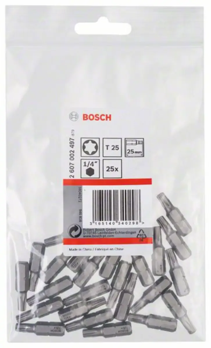 Bosch Accessories 2607002497 2607002497 TX-Bit Antrieb: 1/4 (6.3 mm) Abtrieb: TX TX 25 25 mm by Bosch Professional – product image 2 of 2