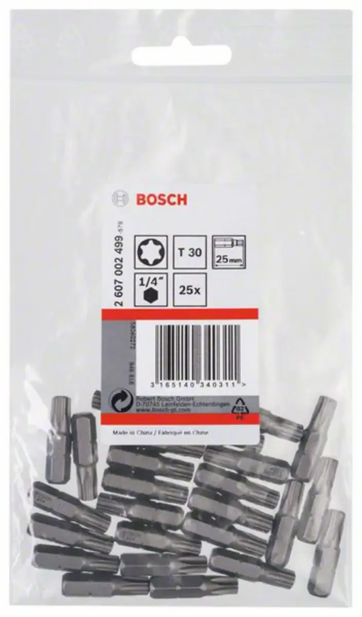 Bosch Accessories 2607002499 2607002499 TX-Bit Antrieb: 1/4 (6.3 mm) Abtrieb: TX TX 30 25 mm fra Bosch Professional – produktbillede 2 af 2
