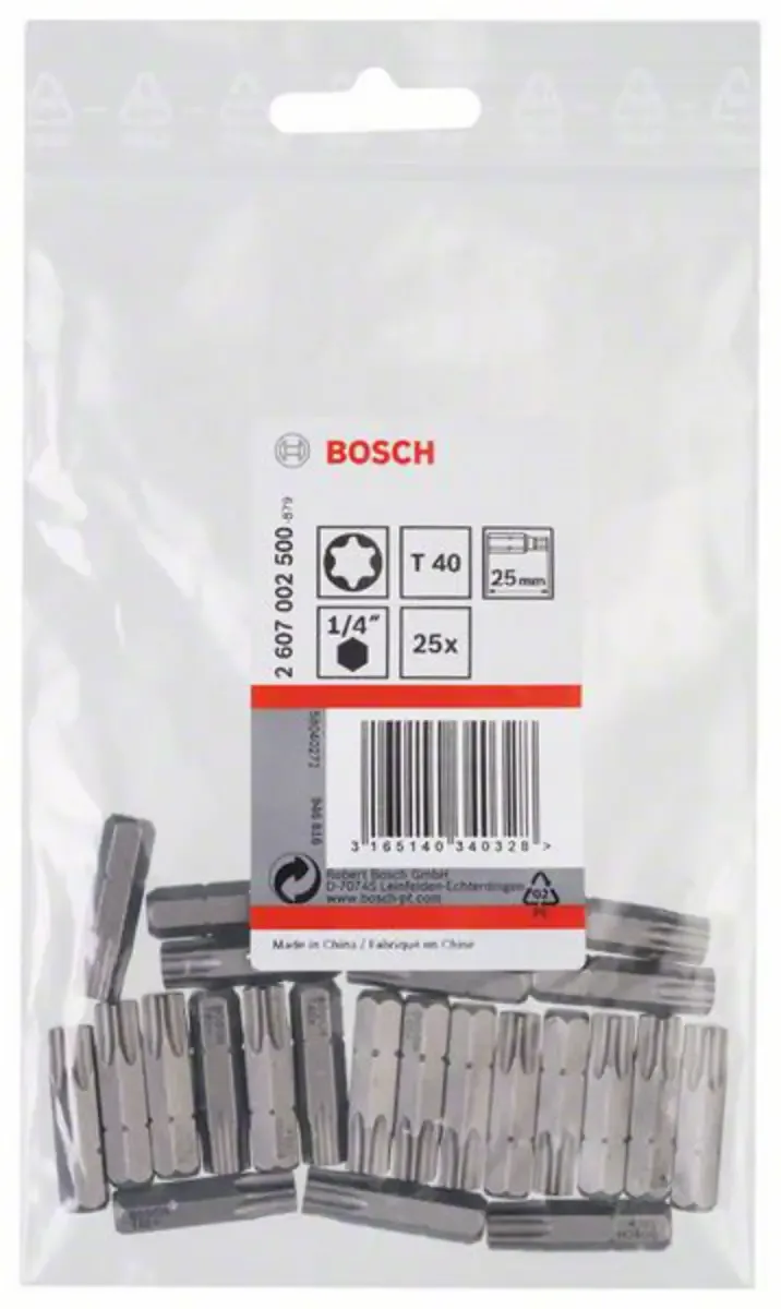 Bosch Accessories 2607002500 2607002500 TX-Bit Antrieb: 1/4 (6.3 mm) Abtrieb: TX TX 40 25 mm by Bosch Professional – product image 2 of 2