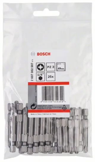 Bosch Accessories 2607002507 2607002507 Kreuzschlitz-Bit Antrieb: 1/4 (6.3 mm) Abtrieb: Kreuzschlitz Pozidriv PZ 3 49 mm de Bosch Professional – image du produit 2 sur 2