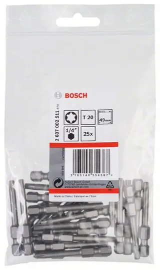 Bosch Accessories 2607002511 2607002511 TX-Bit Antrieb: 1/4 (6.3 mm) Abtrieb: TX TX 20 49 mm von Bosch Professional – Produktbild 2 von 2
