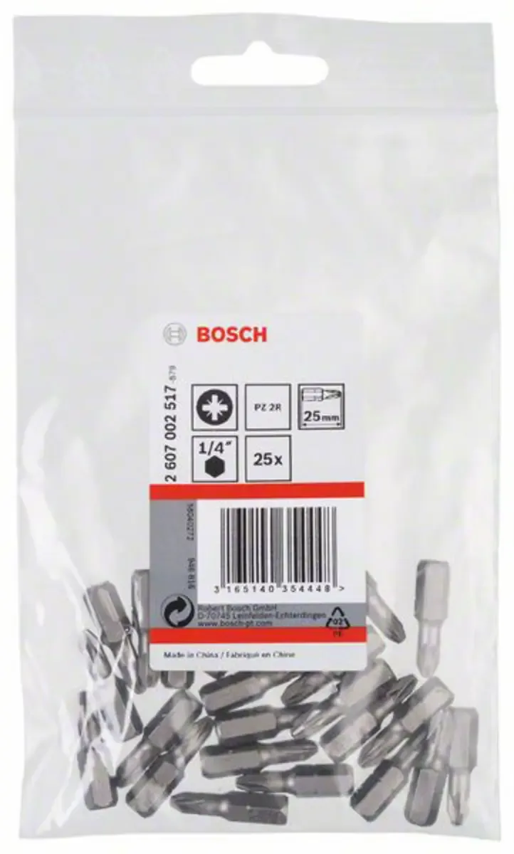 Bosch Accessories 2607002517 2607002517 Kreuzschlitz-Bit Antrieb: 1/4 (6.3 mm) Abtrieb: Kreuzschlitz Pozidriv PZ 2 25 mm de Bosch Professional – image du produit 2 sur 2