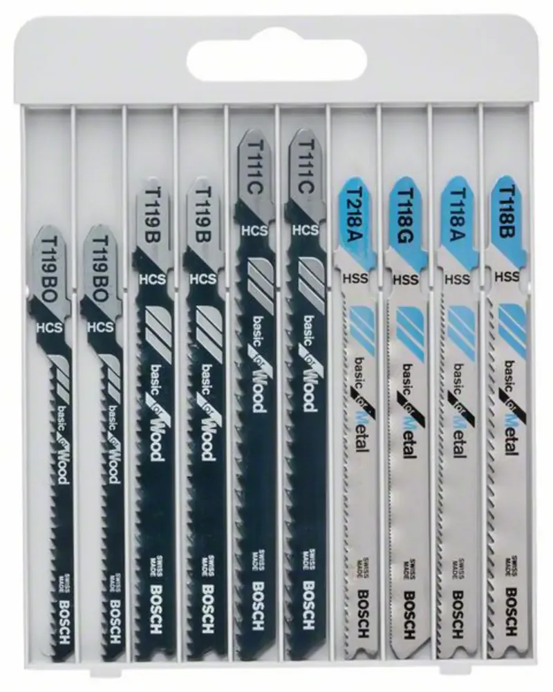 Bosch Accessories 2607010630 Stichsägeblatt-Set Basic for Wood and Metal, 10-teilig 1 Set van Bosch Professional – productafbeelding