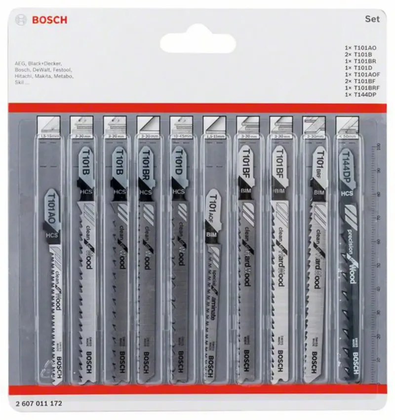 Bosch Accessories 2607011172 Stichsägeblatt-Set Clean Precision, 10-teilig 10 St. de Bosch Professional – image du produit