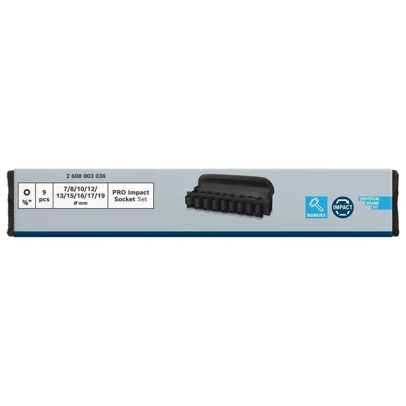 Bosch Accesorios Jeu De Douilles à Choc 3/8´´ 9 Pièces de Bosch Professional – image du produit 2 sur 2