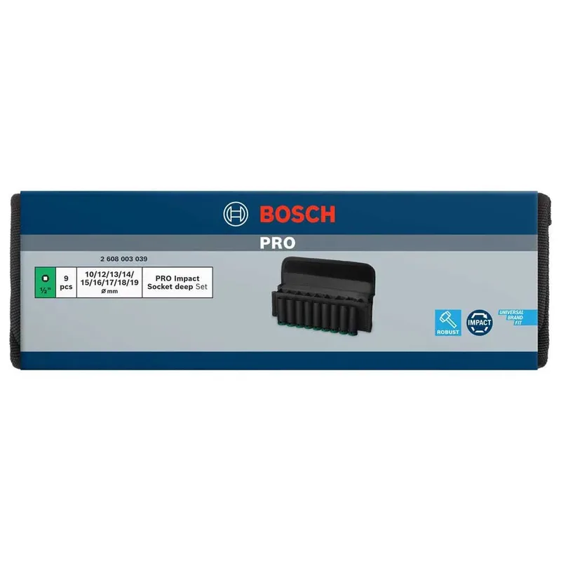 Bosch Accesorios 1/2´´ Schlagschrauber-steckschlüsselsatz 10-19 Mm 9 Stücke von Bosch Professional – Produktbild 2 von 2