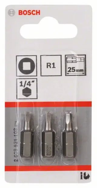 Bosch Accessories 2608521108 2608521108 Vierkant-Bit Antrieb: 1/4 (6.3 mm) Abtrieb: Innen-Vierkant (Robertson) 1 25 mm by Bosch Professional – product image 2 of 2