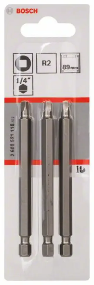 Bosch Accessories 2608521118 2608521118 Vierkant-Bit Antrieb: 1/4 (6.3 mm) Abtrieb: Innen-Vierkant (Robertson) 2 89 mm von Bosch Professional – Produktbild 2 von 2