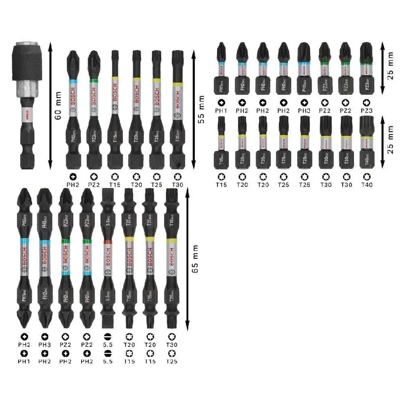 Bosch Accesorios Jeu D´embouts De Tournevis Pro Impact 31 Unités de Bosch Professional – image du produit 5 sur 6
