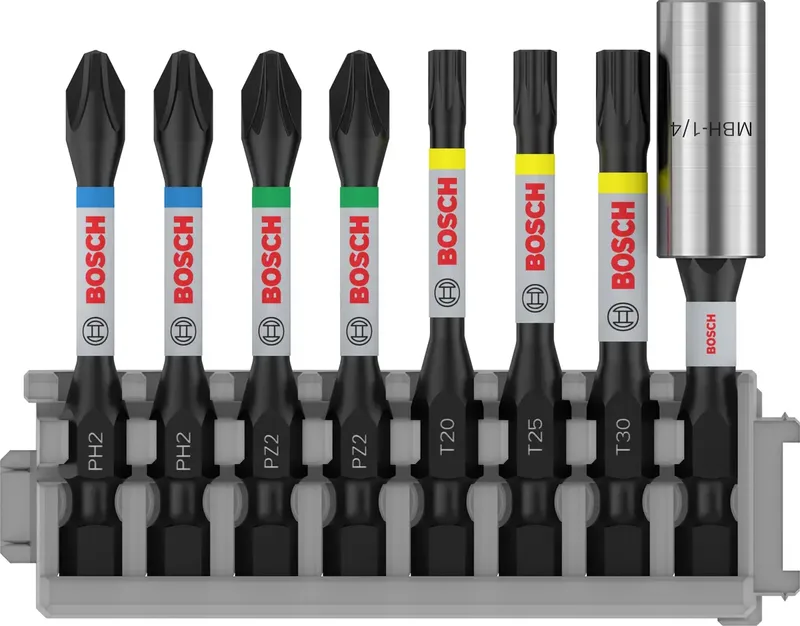 Bosch Accessories 2608522326 2608522326 Bit-Set Antrieb: 1/4 (6.3 mm) Abtrieb: Kreuzschlitz Phillips, Kreuzschlitz Pozidriv, TX PH 2, PZ 2, T 20, T 25, T 30 60 by Bosch Professional – product image 1 of 4
