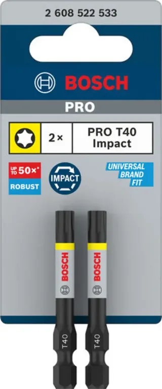 Bosch Accessories 2608522533 2608522533 TX-Bit Antrieb: 1/4 (6.3 mm) Abtrieb: T-Profil TX 40 de Bosch Professional – image du produit 3 sur 3