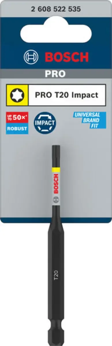 Bosch Accessories 2608522535 2608522535 TX-Bit Antrieb: 1/4 (6.3 mm) Abtrieb: T-Profil TX 20 by Bosch Professional – product image 2 of 2