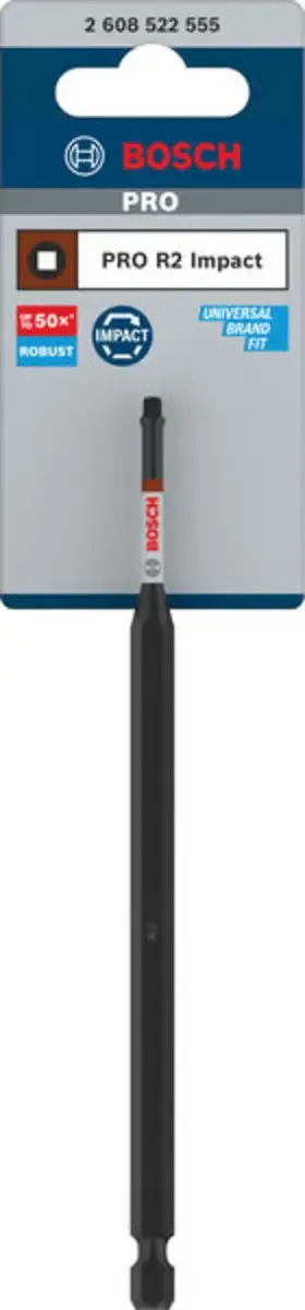 Bosch Accessories 2608522555 2608522555 Vierkant-Bit Antrieb: 1/4 (6.3 mm) Abtrieb: Innen-Vierkant (Robertson) R2 150 mm de Bosch Professional – image du produit