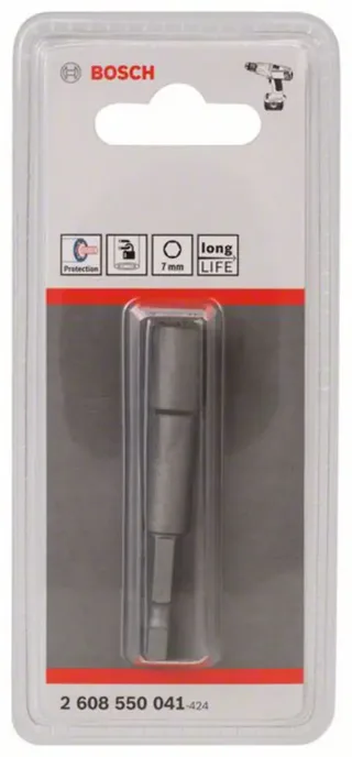 Bosch Accessories 2608550041 2608550041 Steckschlüssel-Maschinenaufnahme 7 mm 1/4 Zoll Antrieb 1/4 (6.3 mm) 65 mm 1 St. de Bosch Professional – image du produit 2 sur 2
