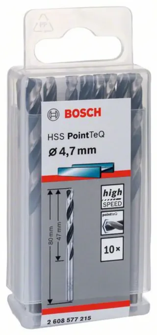 Bosch Accessories 2608577215 2608577215 HSS Foret pour le métal 4.7 mm Longueur totale 80 mm DIN 338 tige cylindrique 10 pc(s) de Bosch Professional – image du produit 2 sur 2