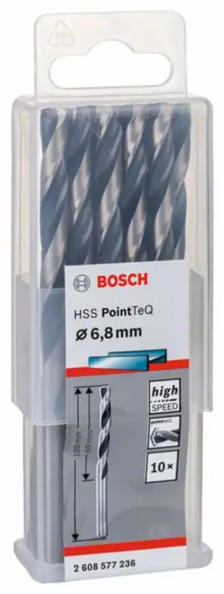 Bosch Accessories 2608577236 2608577236 HSS Metall-Spiralbohrer 6.8 mm Gesamtlänge 109 mm DIN 338 Zylinderschaft 10 St. von Bosch Professional – Produktbild 2 von 2