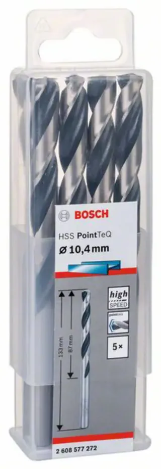 Bosch Accessories 2608577272 2608577272 HSS Metall-Spiralbohrer 10.4 mm Gesamtlänge 133 mm brüniert DIN 338 Zylinderschaft 5 St. fra Bosch Professional – produktbillede 2 af 2
