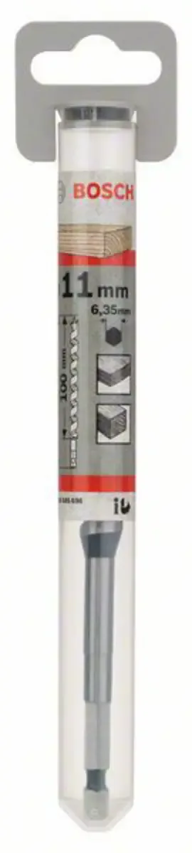 Bosch Holzschlangenbohrer Sechskant 11 x 95 x 160 mm d 6,35 mm von Bosch Professional – Produktbild